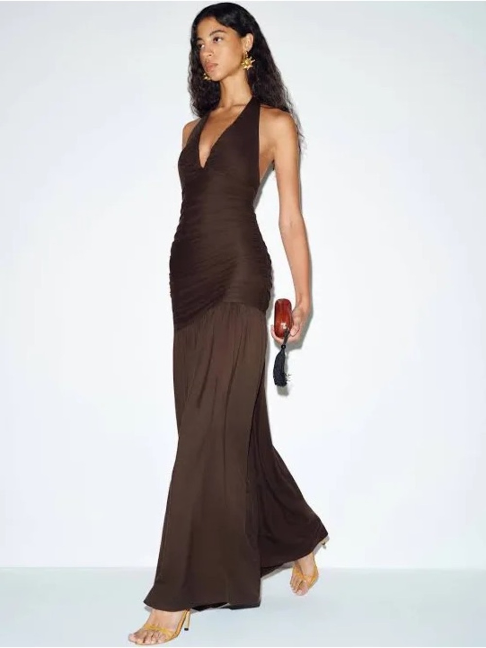 Reformation Hugo Knit Dress | Maxi | dark brown | extra small
